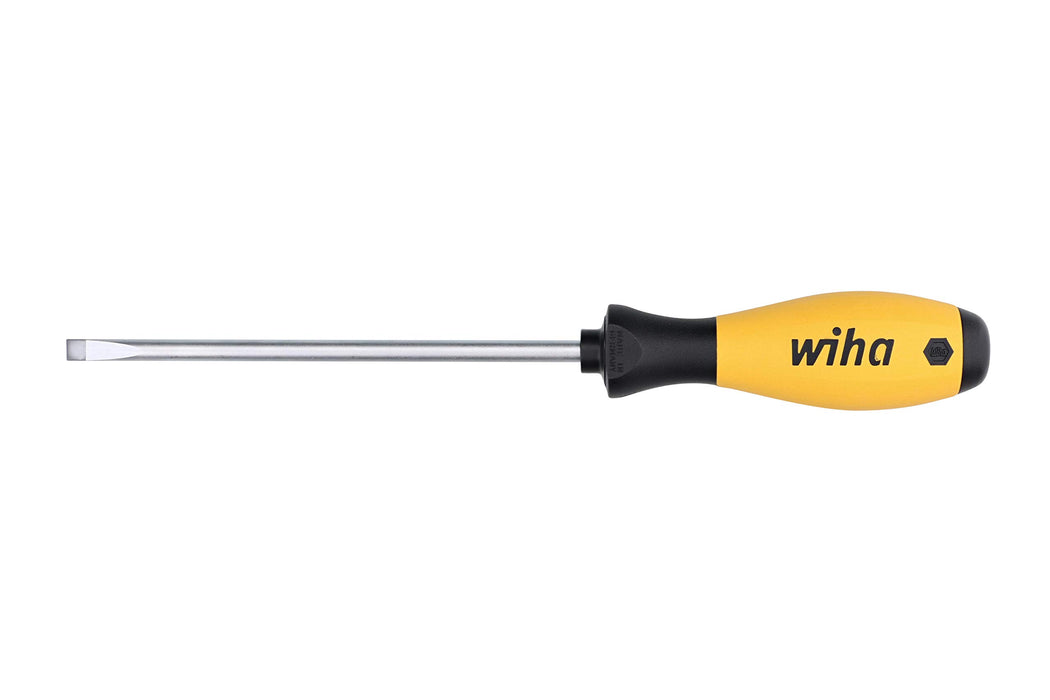 Wiha 30248 Slotted Screwdriver, ESD Safe with SoftFinish Handle, 6.5mm