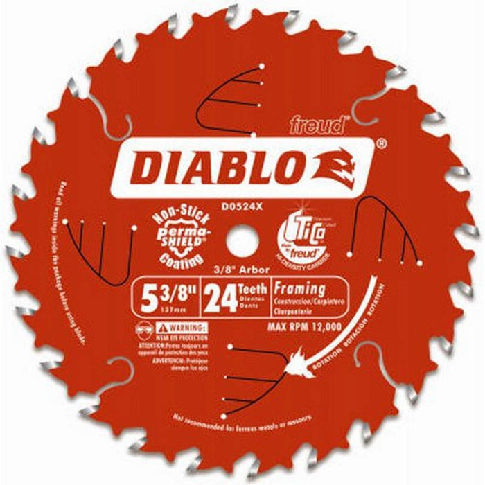 Freud 5-3/8-Inch 24 Tooth ATB Framing Cordless Trim Saw Blade