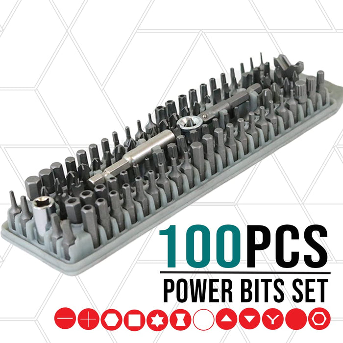 Boxer BX100 1/4" Tamper Proof & Security Hex Bit Set 100pieces - Magnetic, Tamper Resistant, SAE Hex, Metric Hex and Star Bits - Torx, Spanner, and Tri-Wing - Complete the Anti Tamper Bit Set