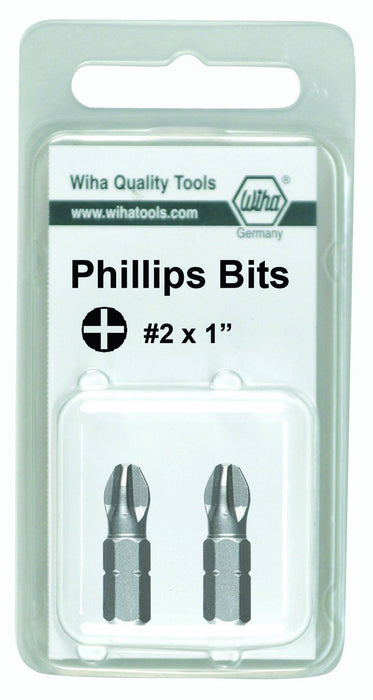 Wiha 71152 No.2 x 25mm Phillips Insert Bit, 2-Pack