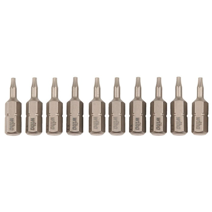 Wiha 71507 Torx Insert Bits, 1/4-Inch Hex Drive, T7 by 25 mm, 10-Pack