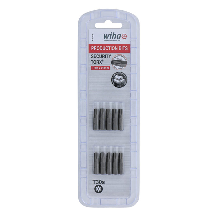 Wiha 70163 Torx Bits, Tamper Resistant, T30s x 25mm