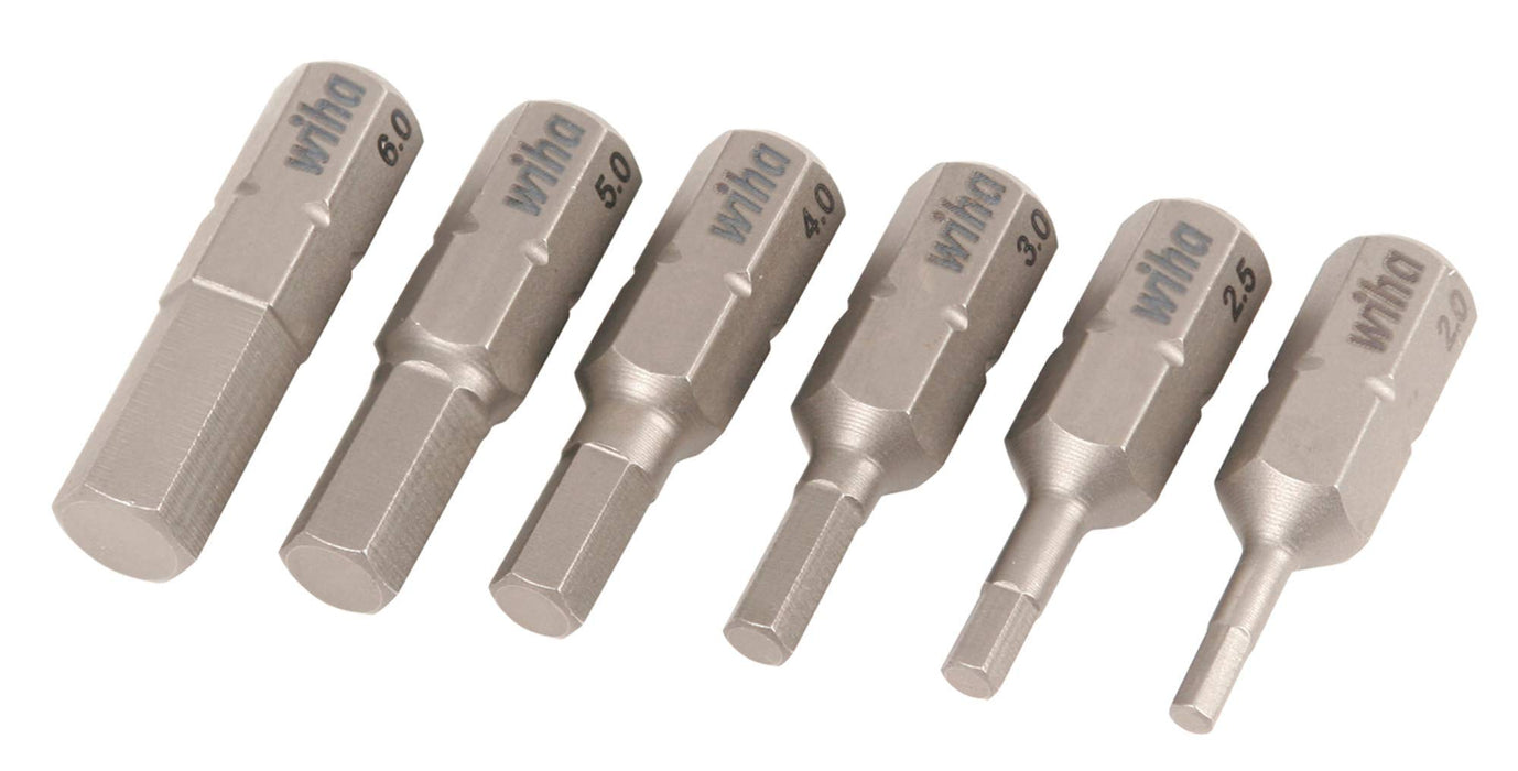 Wiha 6 Piece Hex Insert Bit Set - Metric