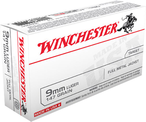 Winchester Ammo USA9MM1 USA 9mm Luger 147 gr Full Metal Jacket Flat Nose