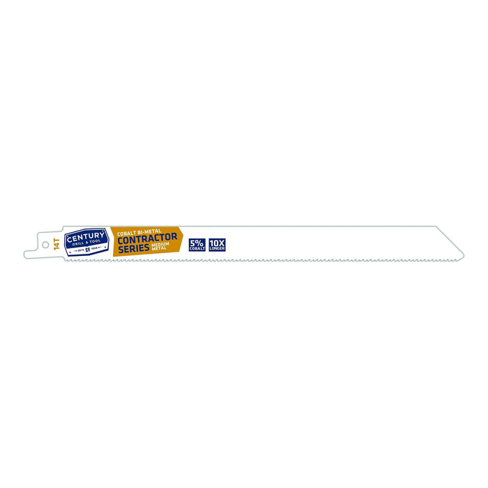Century Drill & Tool 07914 9" Contractor Series Bi-Metal Reciprocating Saw Blade, 14T