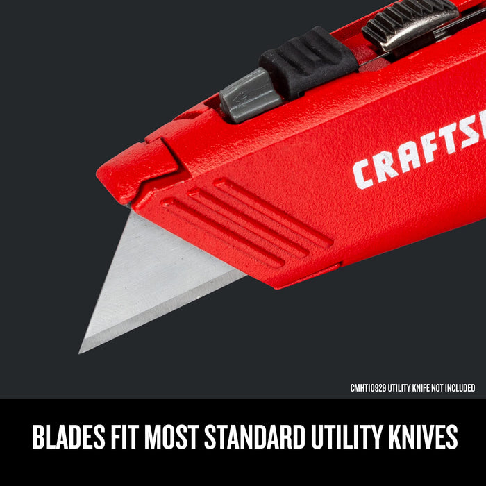 CRAFTSMAN Utility Knife Blades, 100 Pack, For Drywall, Leather, Rubber and More (CMHT11921A)