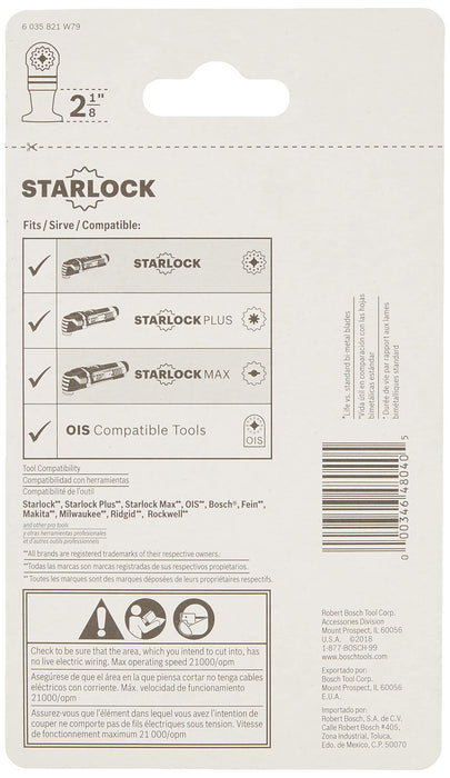 BOSCH Starlock Oscillating Multi Tool All Purpose Bi-Metal Plunge Cut Blade for Applications in Wood, Wood with Nails, Drywall, PVC, Metal (Nails and Staples)