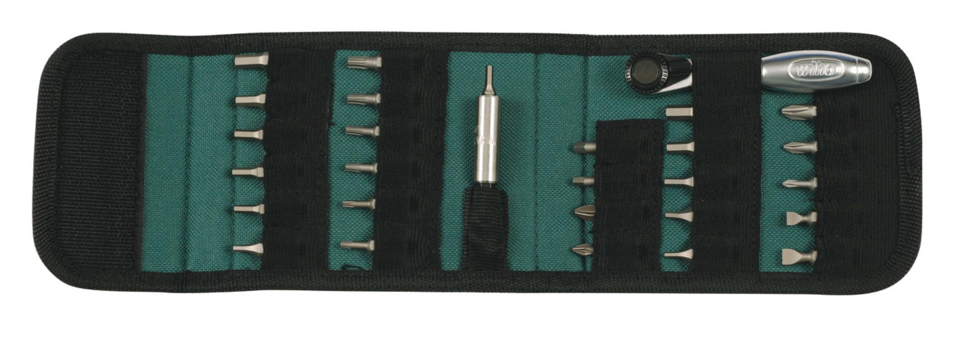 WIHA 74992 1/4-Inch Reversible Bit Ratchet with 27 Insert Bits and Belt Pack Storage Wallet, 29-Piece