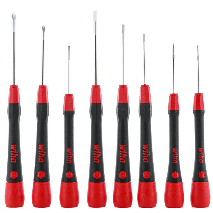 Wiha 26187 8 Piece PicoFinish Precision Screwdriver Set, Slotted and Phillips