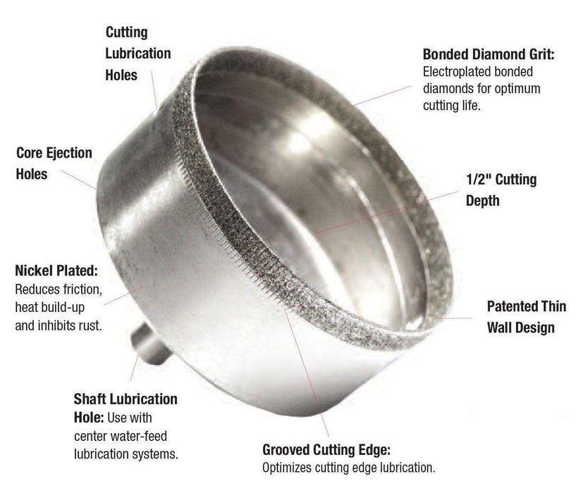 Century Drill & Tool 05570 Diamond Hole Saw, 1/8"