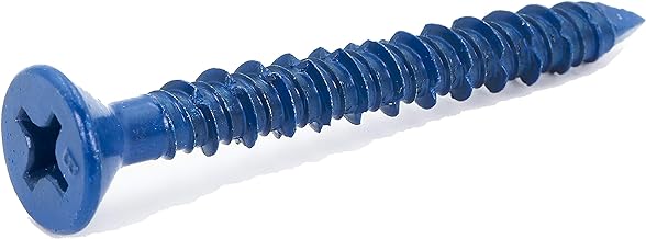 Tapcon 1/4-inch x 1-1/4-inch Climaseal Blue Flat Head Philips Concrete Screw Anchors With Drill Bit - 225 pcs