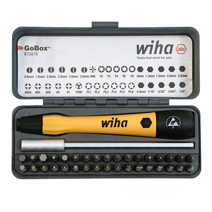 Wiha 36 Piece GoBox Electronics ESD Precision Micro Bit Set