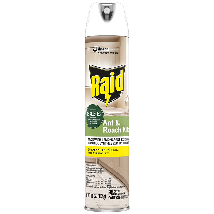 Raid Ant and Roach Killer, Aerosol Spray with Essential Oils 11 Ounce (Pack of 1)