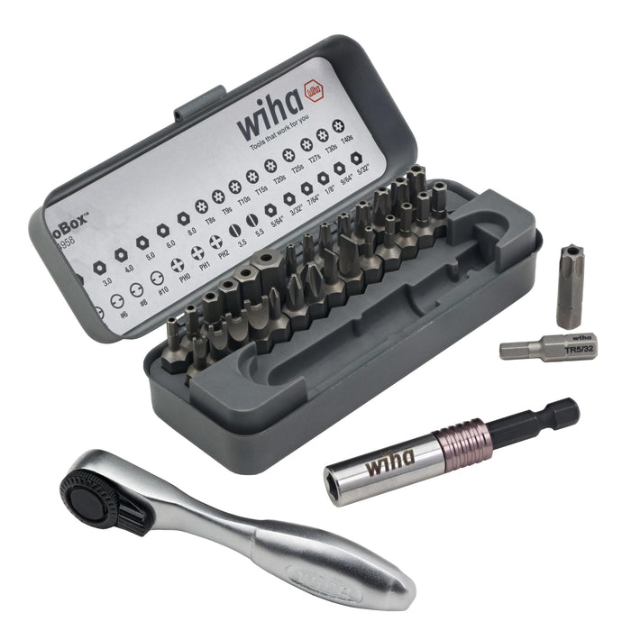 Wiha 32 Piece GoBox Security Bit Set with Mini Ratchet