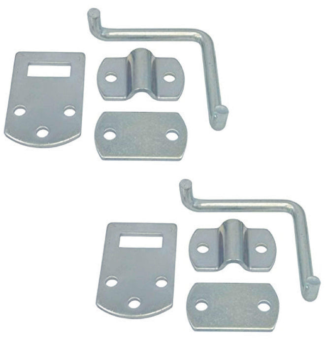 Pkg of (2) Corner Gate Latch Sets for Stake Body Gates - Clear Zinc