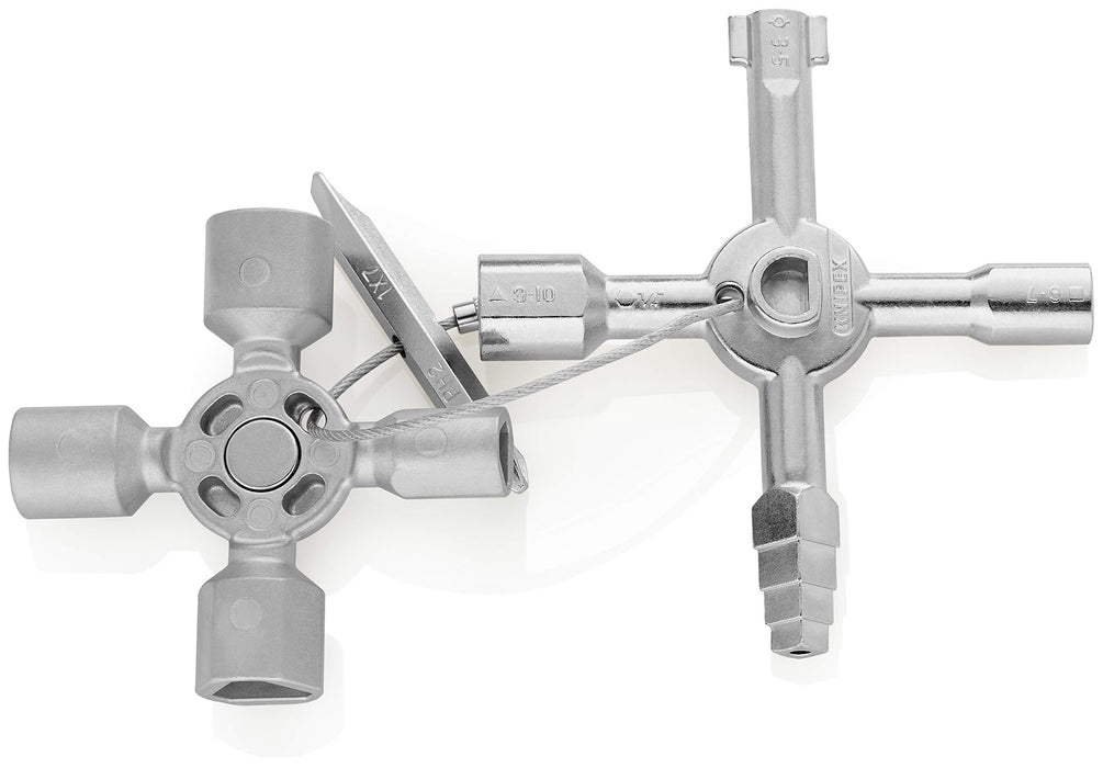 Knipex Tools LP - 1101 Twin Key Universal Control Cabinet Key, Chrome