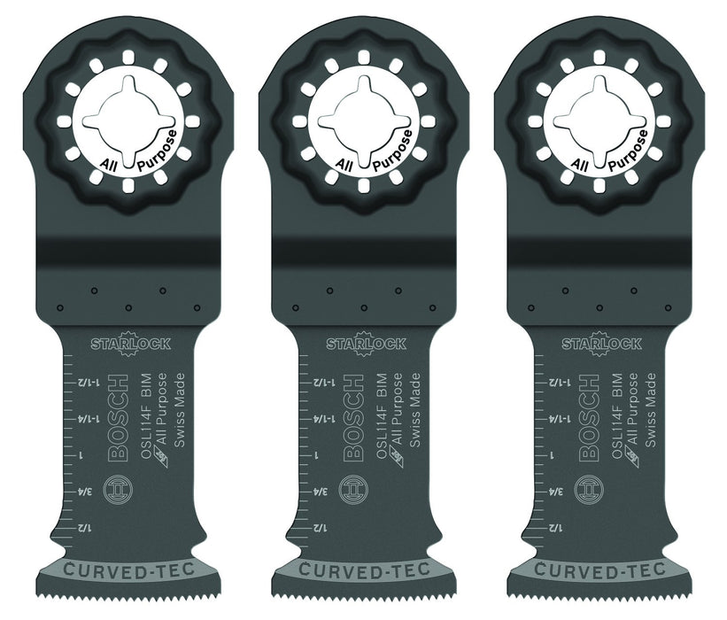 BOSCH Starlock Oscillating Multi Tool All Purpose Bi-Metal Plunge Cut Blade for Applications in Wood, Wood with Nails, Drywall, PVC, Metal (Nails and Staples)