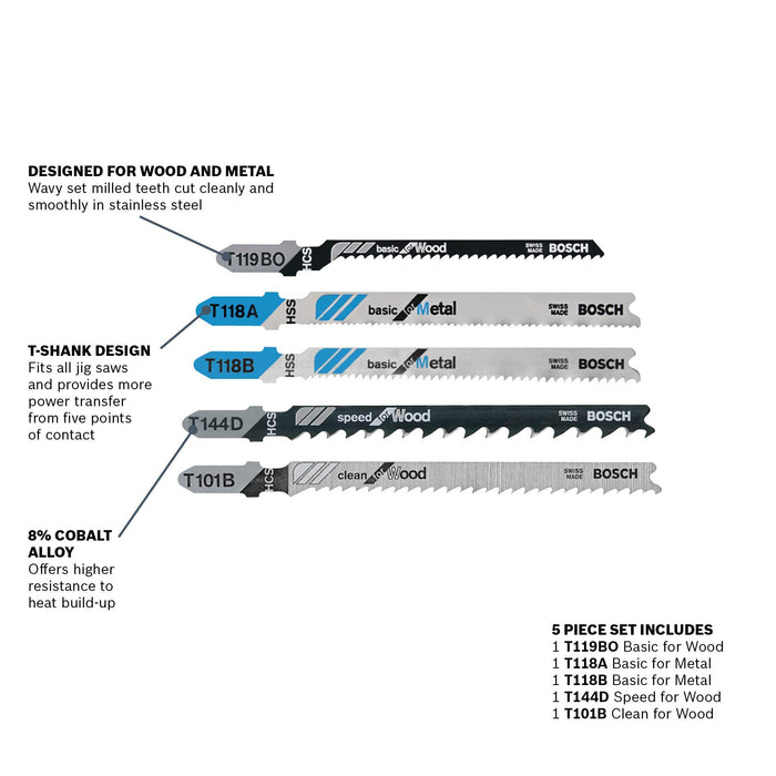 BOSCH T-Shank Jig Saw Blade Set