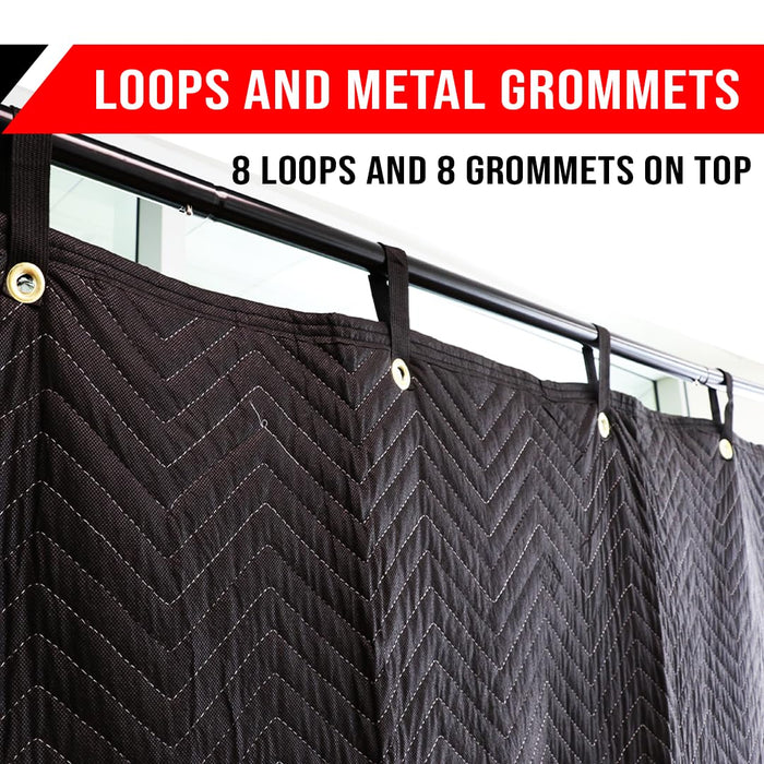 BoxerTools Studio Grommeted Sound Dampening Blanket 72 in. x 78 in. Light Blocker, Acoustic Blanket, Wall Hanging, Sound Reducing, Large Size, 2 Pack