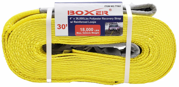 Boxer 4 Inch 30' Recovery Strap with Loop Ends