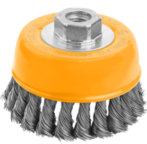 Tolsen 3″ Cup Twist Wire Brush W/Nut (Industrial) Ideal for Removing Rust, Paint and Varnish from Metal Surfaces, Wire Dia: 0.2″