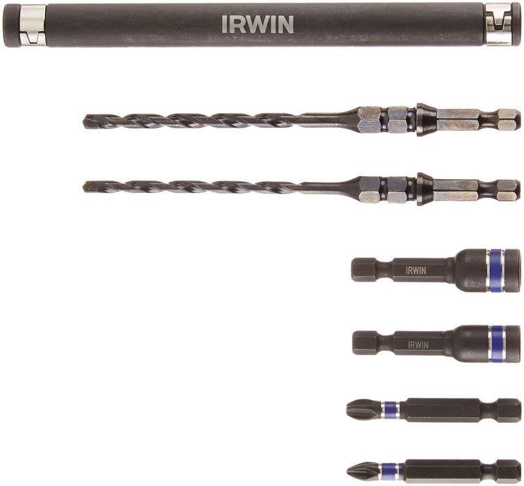 IRWIN Tools 1881080 Impact Performance Series Concrete Screw Drill-Drive Installation Set for 3/16-Inch and 1/4-Inch Screws