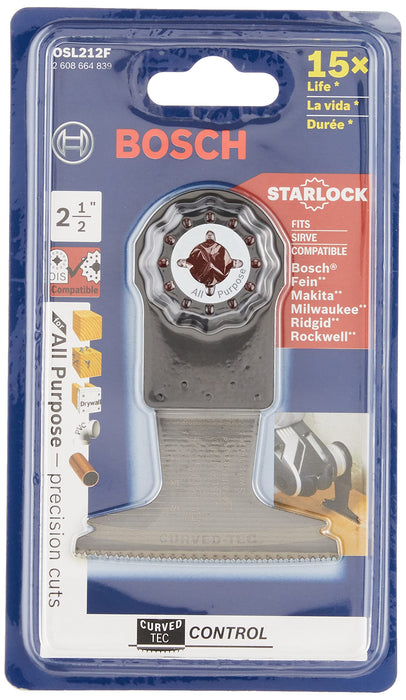 BOSCH Starlock Oscillating Multi Tool All Purpose Bi-Metal Plunge Cut Blade for Applications in Wood, Wood with Nails, Drywall, PVC, Metal (Nails and Staples)