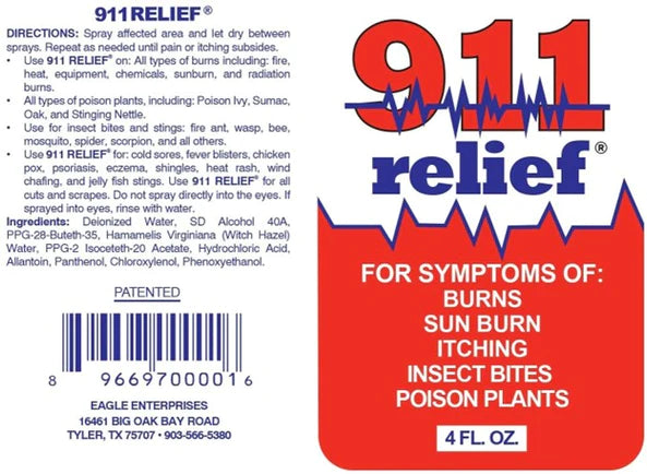 911 RELIEF SPRAY/4 OZ Case of 12