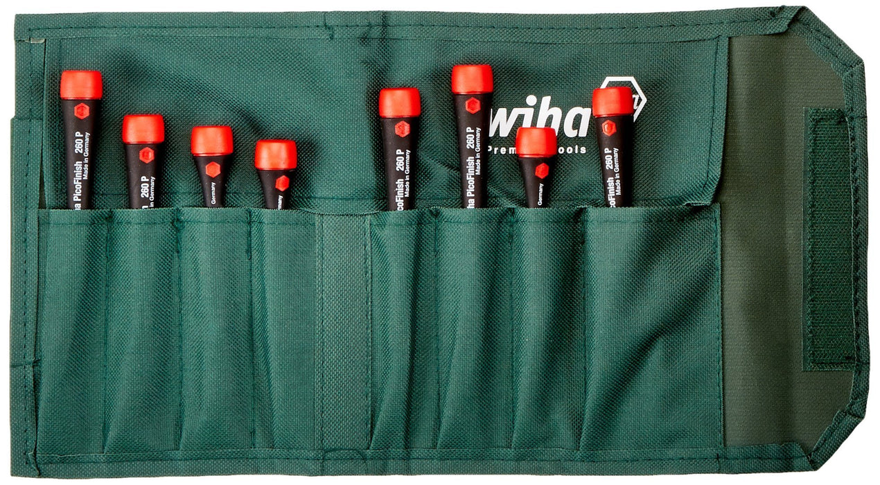 Wiha 26093 Slotted Screwdriver Set with PicoFinish Handle, 8 Piece