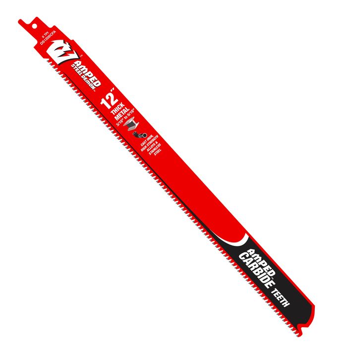 Diablo 12 in. 8TPI AMPED Steel Demon Carbide Teeth Reciprocating Saw Blades for Thick Metal