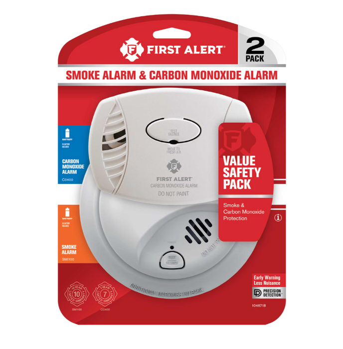 0827B First Alert 10-Year Sealed Battery Ionization Smoke Alarm