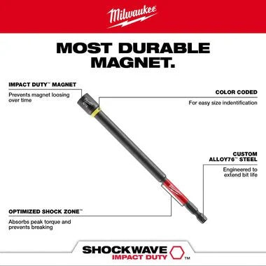 Milwaukee SHOCKWAVE Impact Duty 6 Inch Magnetic Nut Driver Set, 6 Piece 49-66-4567