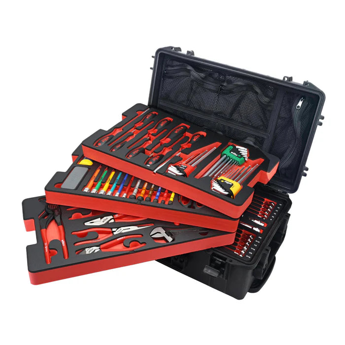 Wiha 92200 158 Piece Overlanding & Adventure Kit in Rolling Tool Box