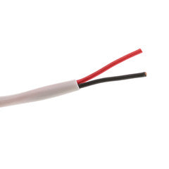 Plenum Speaker Cable, White, Pure Copper, 16/2 (16 AWG 2 Conductor), 19 Strand / 0.297mm, CMP, Spool, 1000 foot