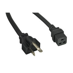 Black NEMA 6-20P TO IEC-60320-C19, 12/3, 20 Amp, UL Listed, SJT, 10 foot