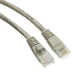 Cat5e Gray Copper Ethernet Patch Cable, Snagless/Molded Boot, POE Compliant, 6 inch