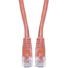Cat5e Orange Copper Ethernet Crossover Cable, Snagless/Molded Boot, 10 foot