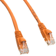 Cat5e Orange Copper Ethernet Patch Cable, Snagless/Molded Boot, POE Compliant, 14 foot