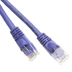 Cat5e Purple Copper Ethernet Patch Cable, Snagless/Molded Boot, POE Compliant, 5 foot