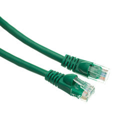 Cat5e Green Copper Ethernet Patch Cable, Snagless/Molded Boot, POE Compliant, 5 foot