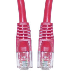 Cat5e Red Copper Ethernet Crossover Cable, Snagless/Molded Boot, 1 foot