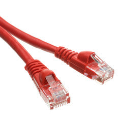 Cat5e Red Copper Ethernet Patch Cable, Snagless/Molded Boot, POE Compliant, 14 foot