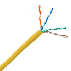 Cat5e Yellow Copper Ethernet Cable, Stranded, UTP (Unshielded Twisted Pair), POE Compliant, Pullbox, 1000 foot