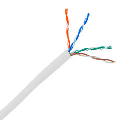 Riser Rated Cat5e White Ethernet Cable, Solid, UTP (Unshielded Twisted Pair), POE Compliant, CMR, Pullbox, 1000 foot