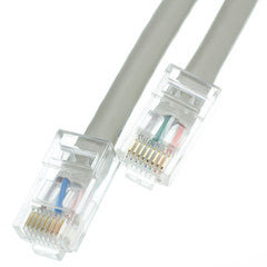 Cat5e Gray Copper Ethernet Patch Cable, Bootless, POE Compliant, 5 foot