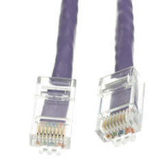 Cat5e Purple Copper Ethernet Patch Cable, Bootless, POE Compliant, 7 foot