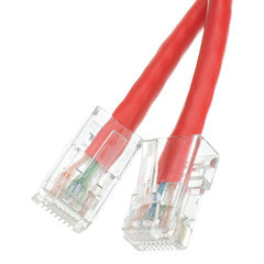 Cat5e Red Copper Ethernet Patch Cable, Bootless, POE Compliant, 100 foot