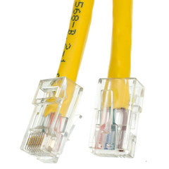 Cat5e Yellow Copper Ethernet Patch Cable, Bootless, POE Compliant, 5 foot