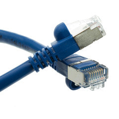 Shielded Cat5e Blue Copper Ethernet Cable, Snagless/Molded Boot, POE Compliant, 1 foot