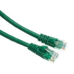 Cat6 Green Copper Ethernet Patch Cable, Snagless/Molded Boot, POE Compliant, 6 inch